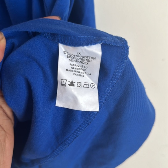 Addition Elle Active Zone Athleisure Bright Blue Zip-up Sweater (1X) - Picture 4 of 4